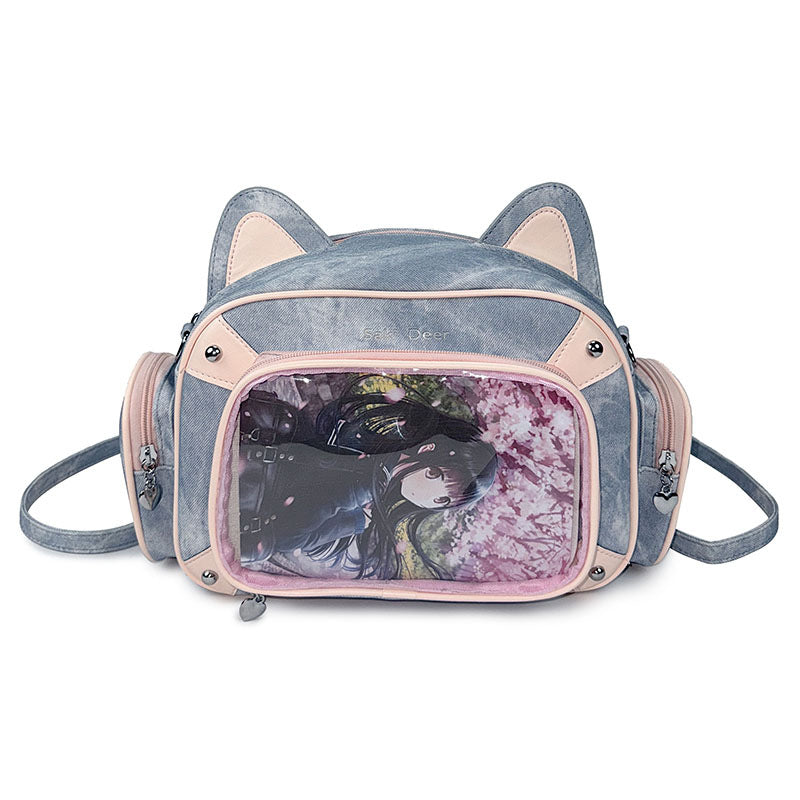 Travel new original versatile pain bag two-dimensional one-shoulder commuter mechanical bag popular cat crossbody backpack