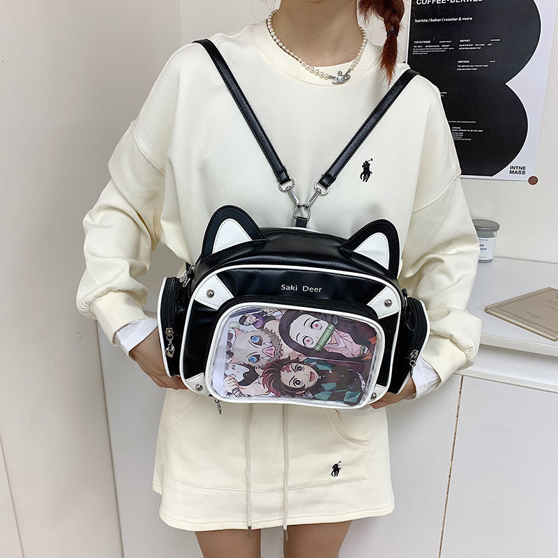 Travel new original versatile pain bag two-dimensional one-shoulder commuter mechanical bag popular cat crossbody backpack