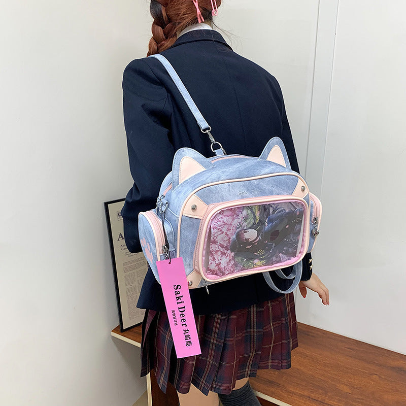 Travel new original versatile pain bag two-dimensional one-shoulder commuter mechanical bag popular cat crossbody backpack